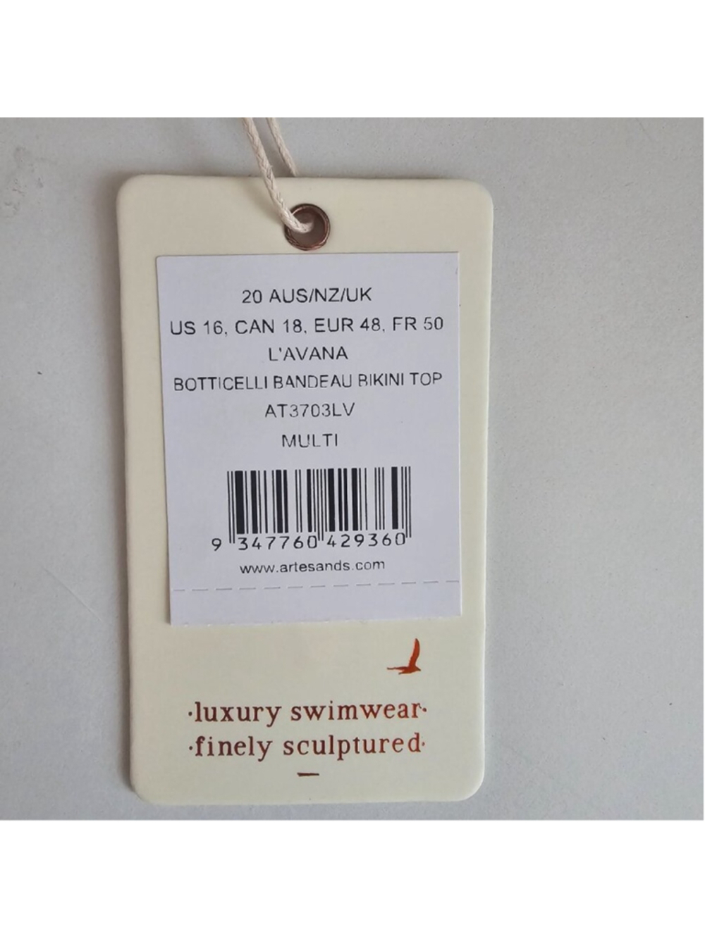 NWT Artesands L'Avana Botticelli Bandeau Bikini Top - Picture 7 of 8
